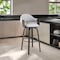 Armen Living Daxton 30" Gray Faux Leather and Black Wood Bar Stool LCDXBABLGR30 - alternate 2
